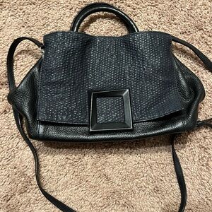 Rouge&Lounge Black Leather Shoulder Bag